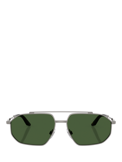 Dolce & Gabbana DG2328 Men's Aviator Sunglasses - view 2, Gunmetal/Green