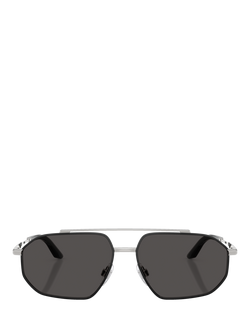 Dolce & Gabbana DG2328 Men's Aviator Sunglasses - view 2, Silver Matte Black/Dark Grey