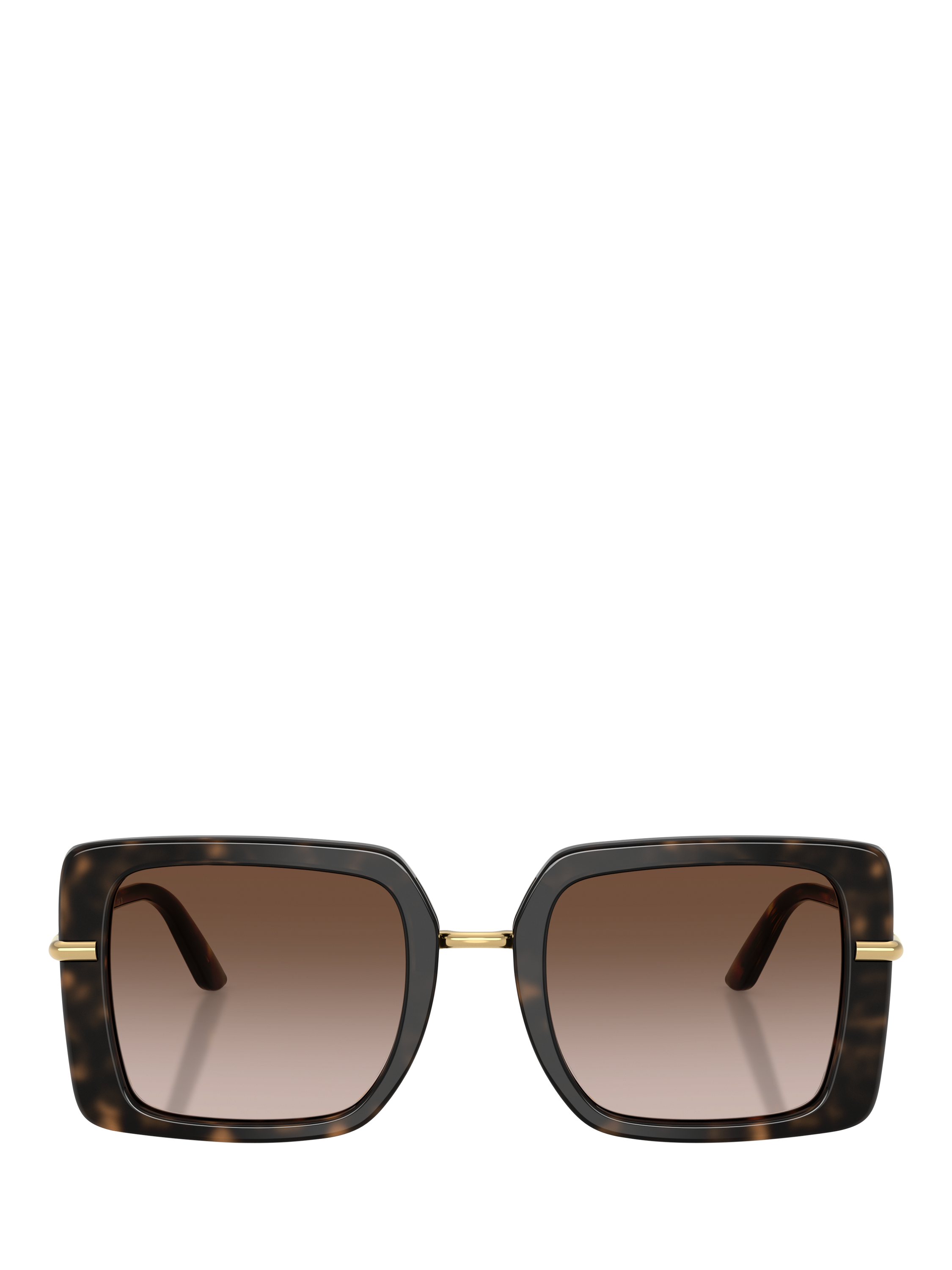 Product image 2 of 5, which shows Dolce & Gabbana DG4491 Women's Square Sunglasses, Havana On White Barrow/Brown Gradient