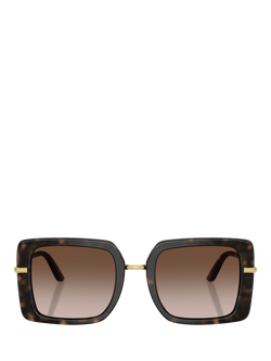 Dolce & Gabbana DG4491 Women's Square Sunglasses - view 2, Havana On White Barrow/Brown Gradient