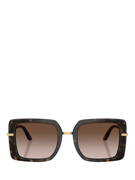 Dolce & Gabbana DG4491 Women's Square Sunglasses - view 2, Havana On White Barrow/Brown Gradient