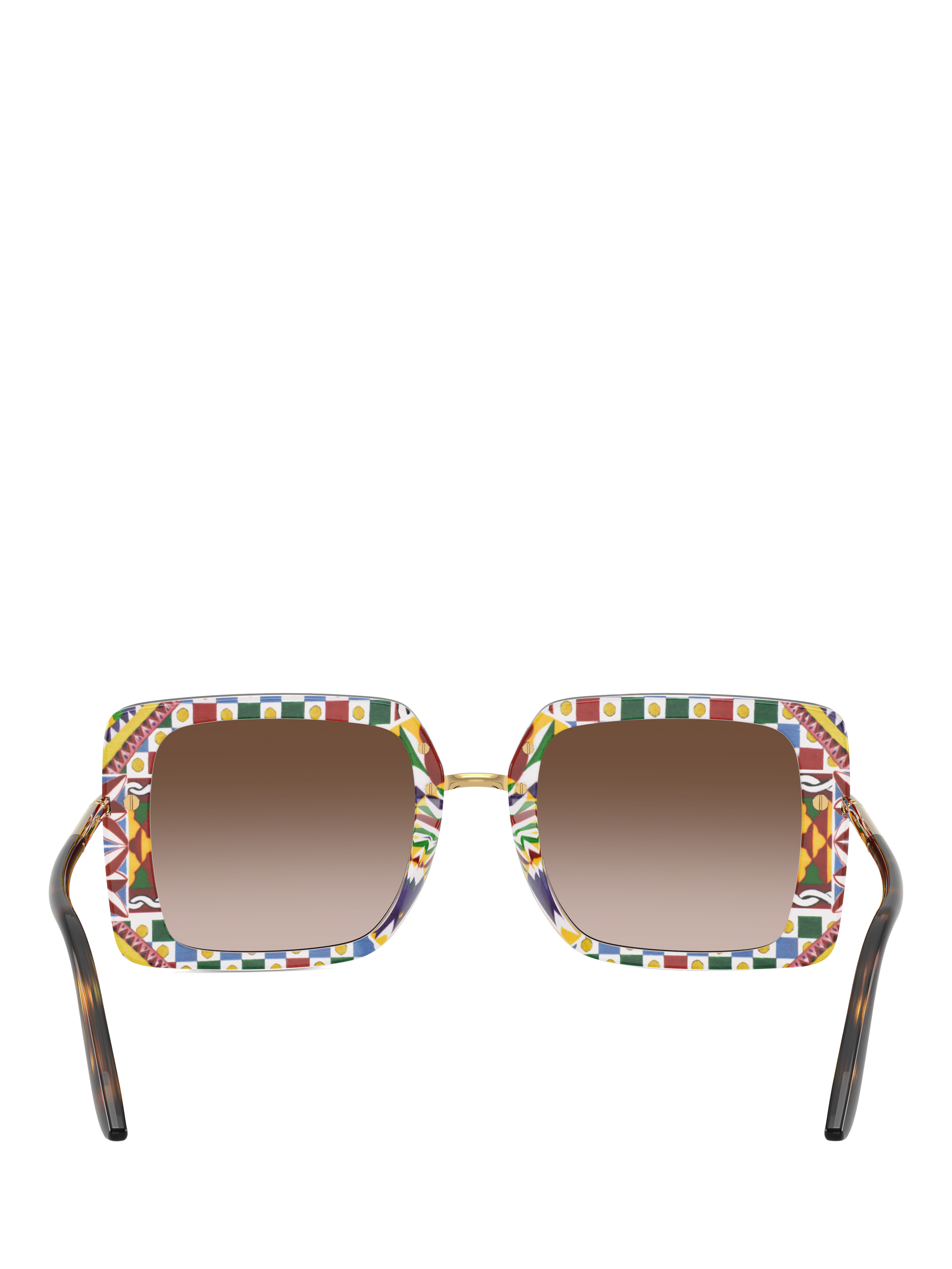 Product image 4 of 5, which shows Dolce & Gabbana DG4491 Women's Square Sunglasses, Havana On White Barrow/Brown Gradient