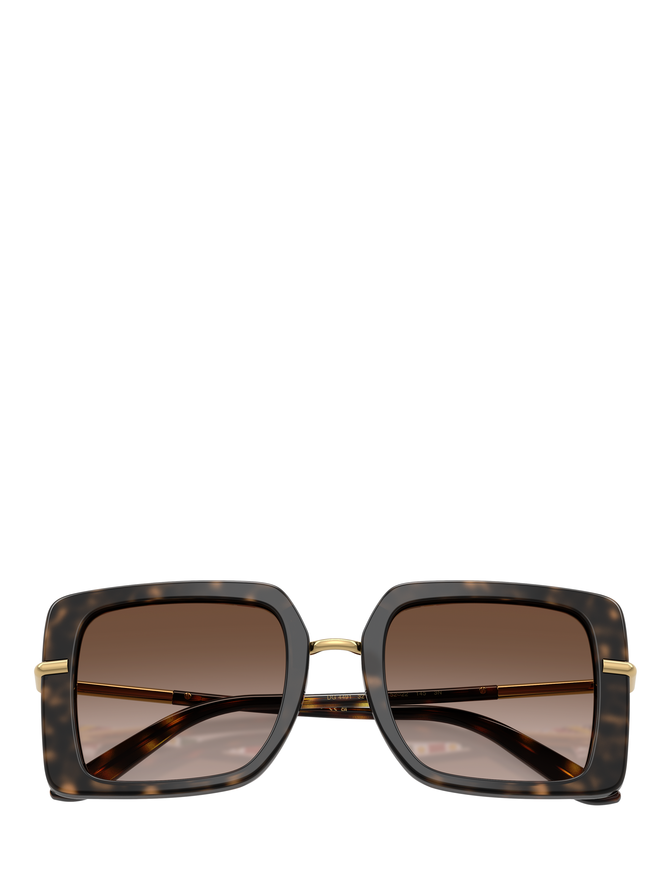 Product image 5 of 5, which shows Dolce & Gabbana DG4491 Women's Square Sunglasses, Havana On White Barrow/Brown Gradient