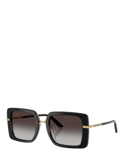 Dolce & Gabbana DG4491 Women's Square Sunglasses, Black/Grey Gradient