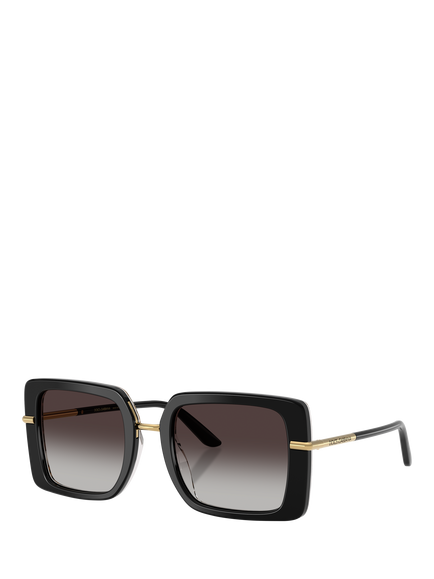 Dolce & Gabbana DG4491 Women's Square Sunglasses, Black/Grey Gradient