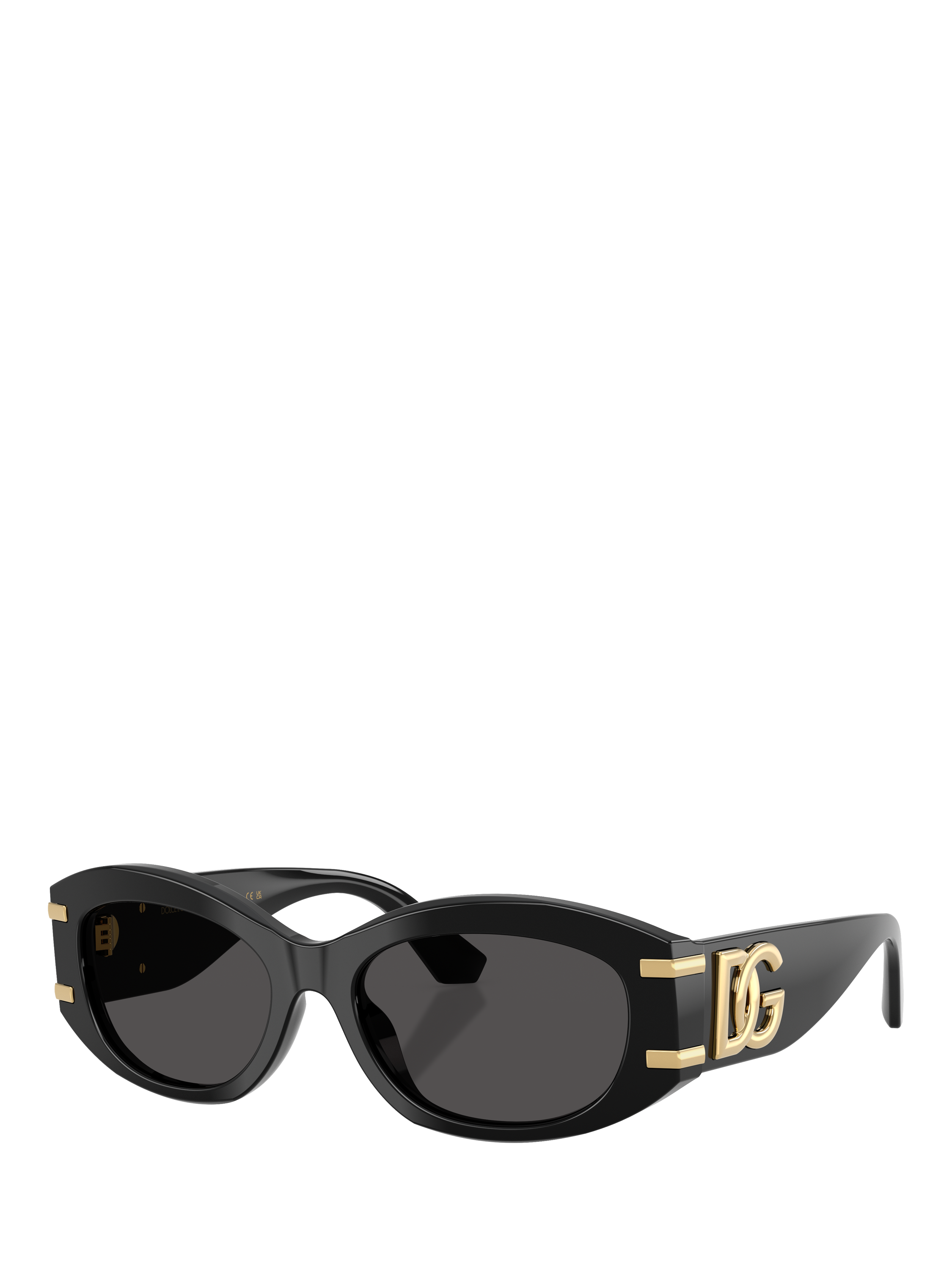 Dolce & Gabbana DG4502 Women's Oval Sunglasses, Black/Grey