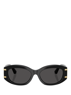 Dolce & Gabbana DG4502 Women's Oval Sunglasses, Black/Grey - view 2, Black/Grey