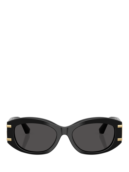 Dolce & Gabbana DG4502 Women's Oval Sunglasses, Black/Grey - view 2, Black/Grey