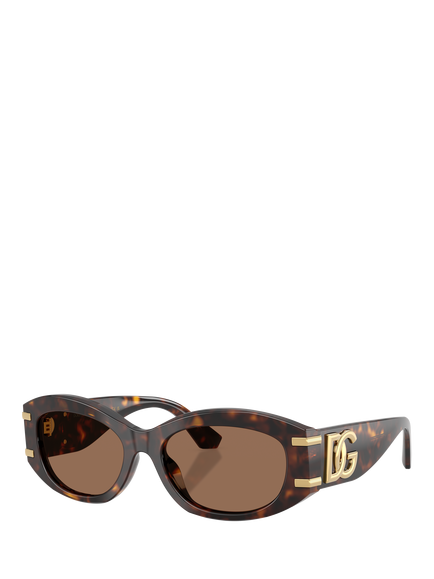 Dolce & Gabbana DG4502 Women's Oval Sunglasses, Havana/Brown, Havana/Brown