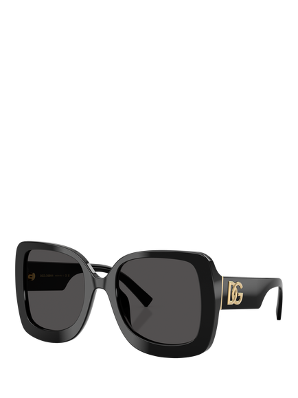 Dolce & Gabbana DG45135 Women's Square Sunglasses, Black/Grey, Black/Grey