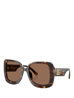 Dolce & Gabbana DG4513 Women's Square Sunglasses, Havana/Brown, Havana/Brown