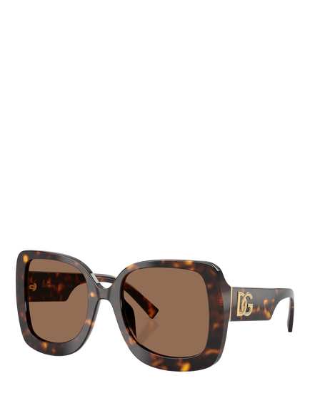 Dolce & Gabbana DG4513 Women's Square Sunglasses, Havana/Brown, Havana/Brown