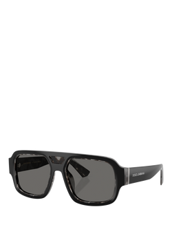 Dolce & Gabbana DG4516 Men's Square Sunglasses, Black/Grey, Black/Grey