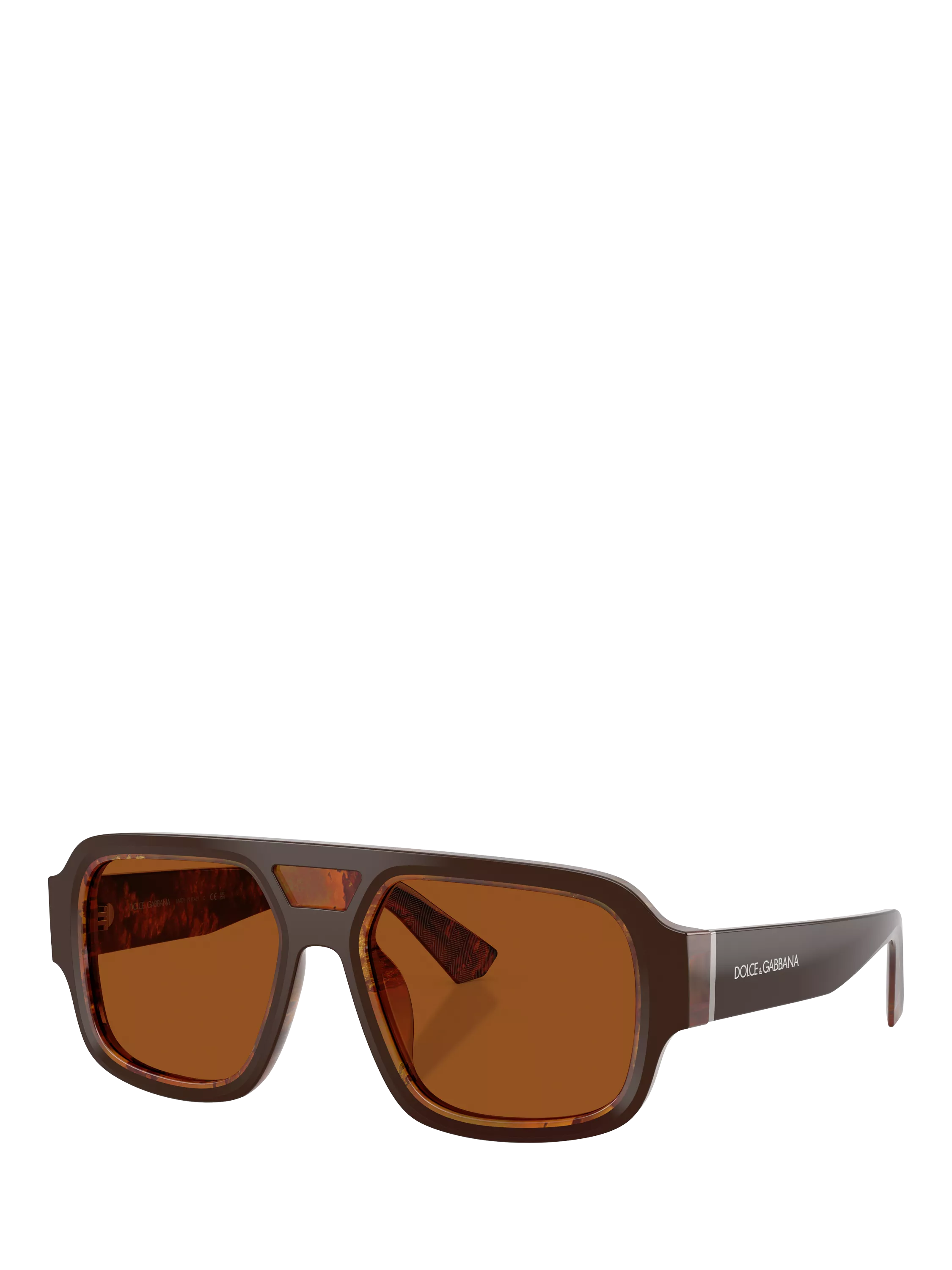 Dolce & Gabbana DG4516 Men's Square Sunglasses, Dark Brown/Brown