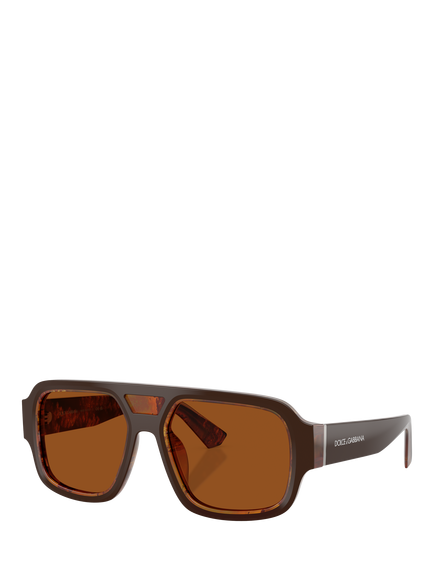 Dolce & Gabbana DG4516 Men's Square Sunglasses, Dark Brown/Brown, Dark Brown/Brown