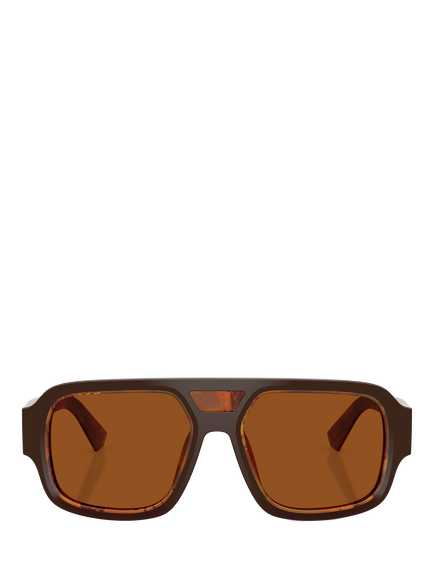 Dolce & Gabbana DG4516 Men's Square Sunglasses, Dark Brown/Brown - view 2, Dark Brown/Brown