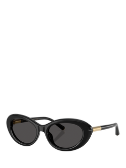 Dolce & Gabbana DG4519 Women's Oval Sunglasses, Black/Grey