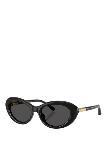 Dolce & Gabbana DG4519 Women's Oval Sunglasses, Black/Grey