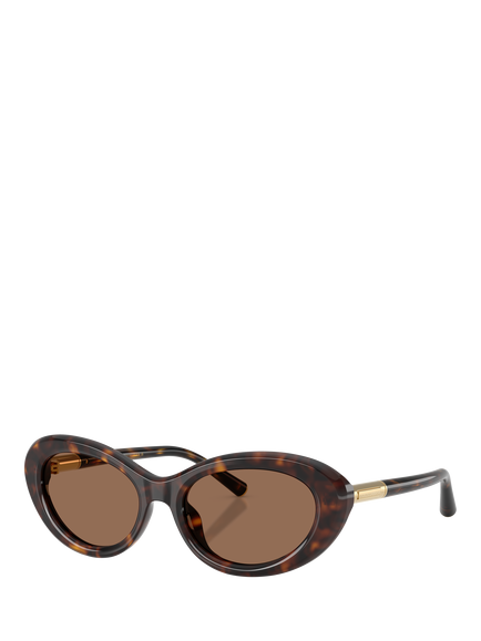 Dolce & Gabbana DG4519 Women's Oval Sunglasses, Havana/Brown