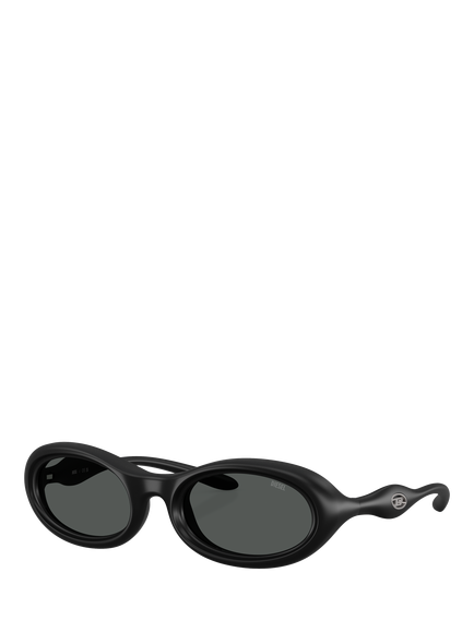Diesel DL3011 Unisex Oval Sunglasses, Matte Black/Grey, Matte Black/Grey