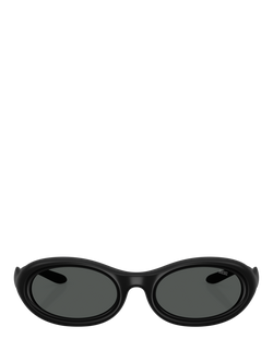 Diesel DL3011 Unisex Oval Sunglasses, Matte Black/Grey - view 2, Matte Black/Grey