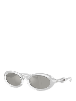 Diesel DL3011 Unisex Oval Sunglasses, Metallic Crystal/Mirror Grey, Metallic Crystal/Mirror Grey