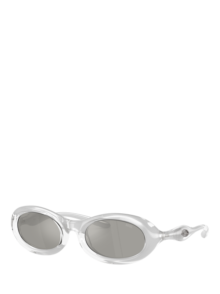 Diesel DL3011 Unisex Oval Sunglasses, Metallic Crystal/Mirror Grey, Metallic Crystal/Mirror Grey