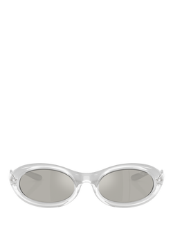 Diesel DL3011 Unisex Oval Sunglasses, Metallic Crystal/Mirror Grey - view 2, Metallic Crystal/Mirror Grey