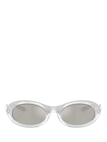 Diesel DL3011 Unisex Oval Sunglasses, Metallic Crystal/Mirror Grey - view 2, Metallic Crystal/Mirror Grey