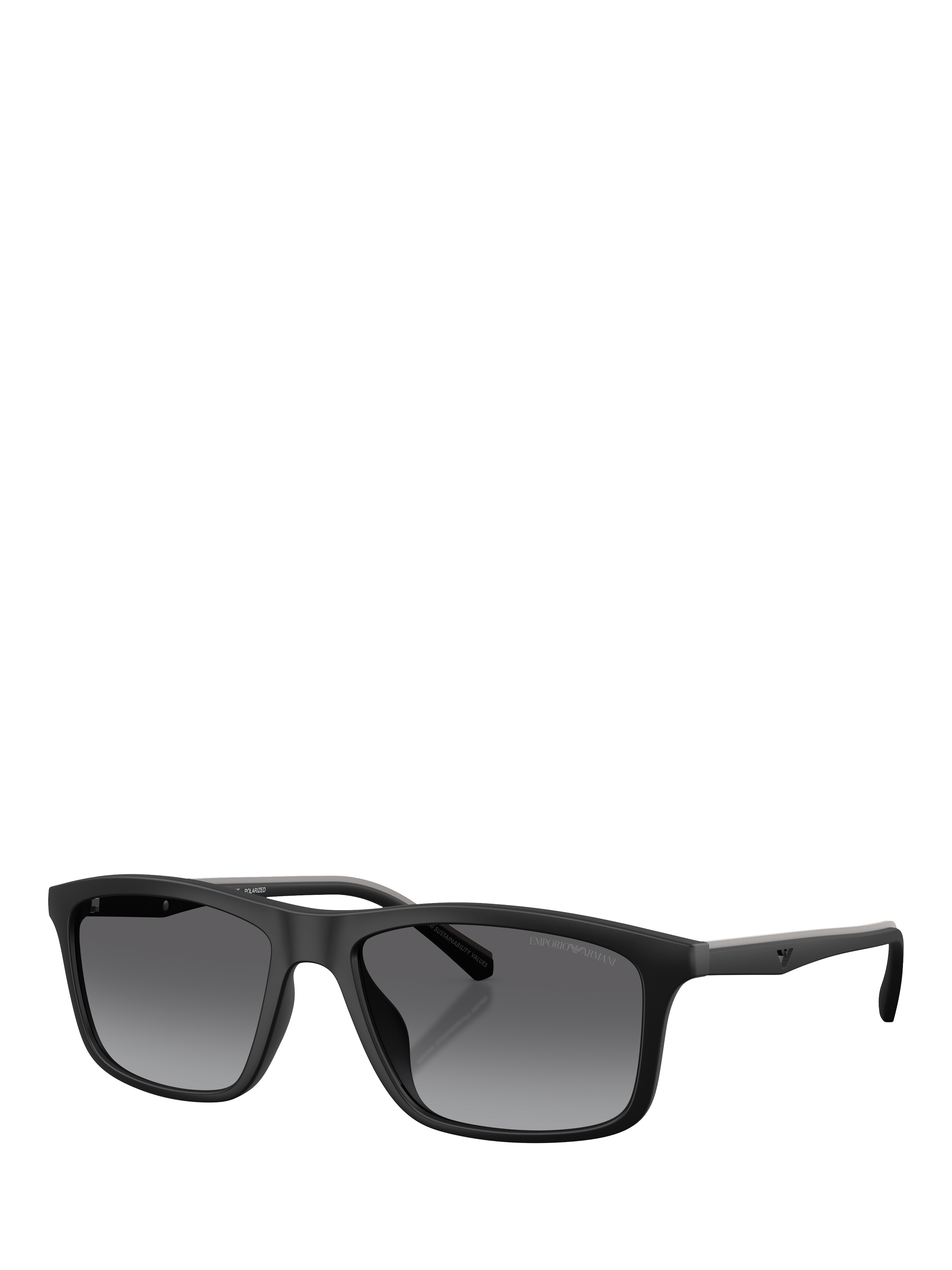 Product image 1 of 5, which shows Emporio Armani EA4257 Men's Rectangular Sunglasses, Matte Black/Grey Gradient