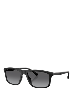 Emporio Armani EA4257 Men's Rectangular Sunglasses, Matte Black/Grey Gradient, Matte Black/Grey Gradient