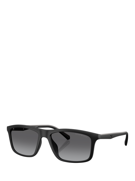 Emporio Armani EA4257 Men's Rectangular Sunglasses, Matte Black/Grey Gradient, Matte Black/Grey Gradient