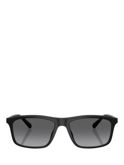 Emporio Armani EA4257 Men's Rectangular Sunglasses, Matte Black/Grey Gradient - view 2, Matte Black/Grey Gradient