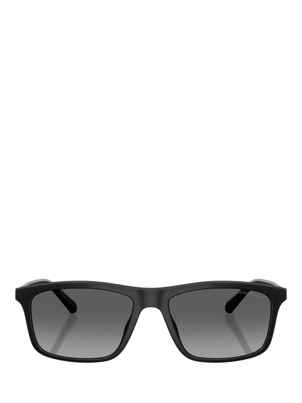 Emporio Armani EA4257 Men's Rectangular Sunglasses, Matte Black/Grey Gradient - view 2, Matte Black/Grey Gradient