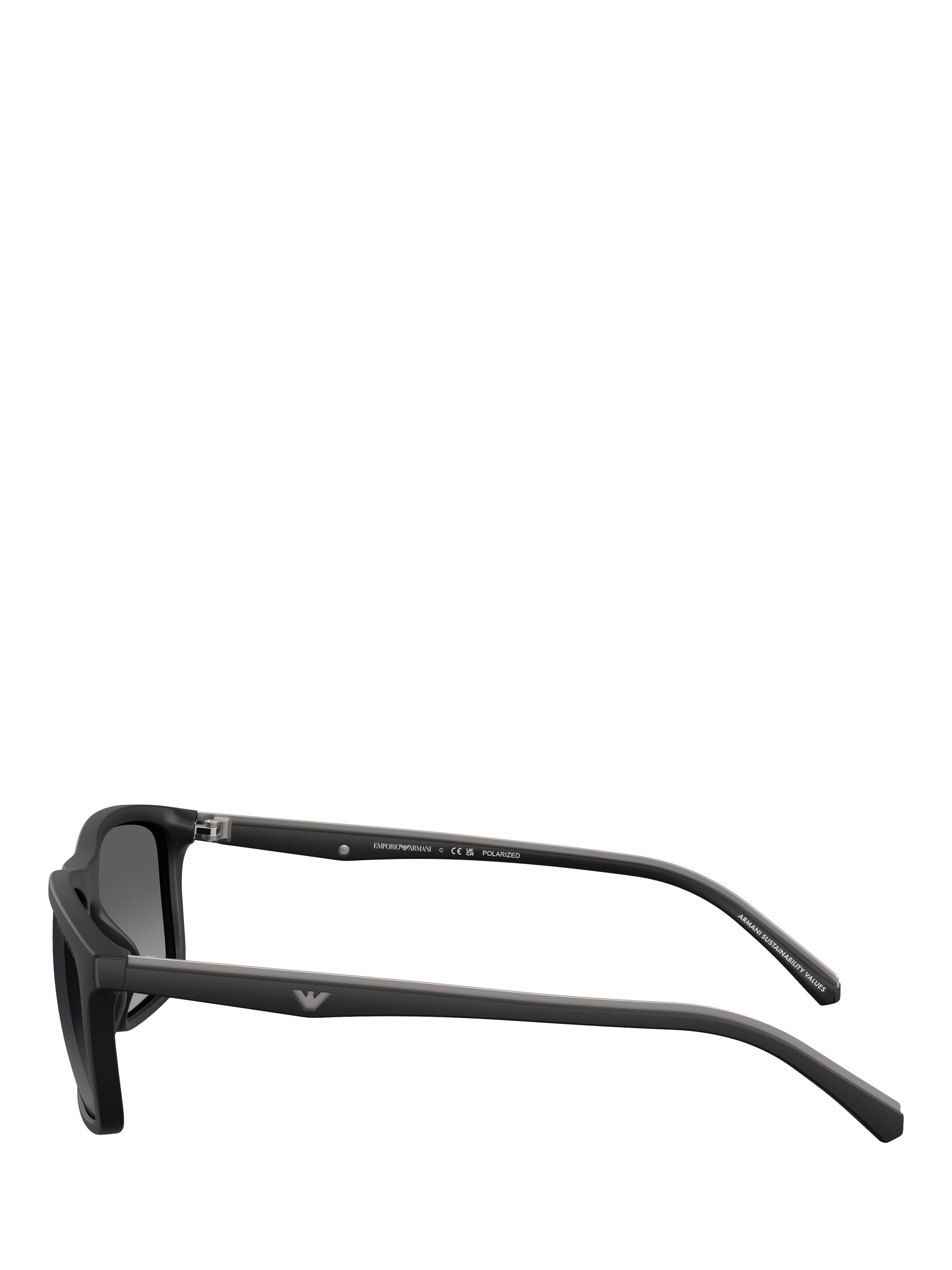 Product image 3 of 5, which shows Emporio Armani EA4257 Men's Rectangular Sunglasses, Matte Black/Grey Gradient