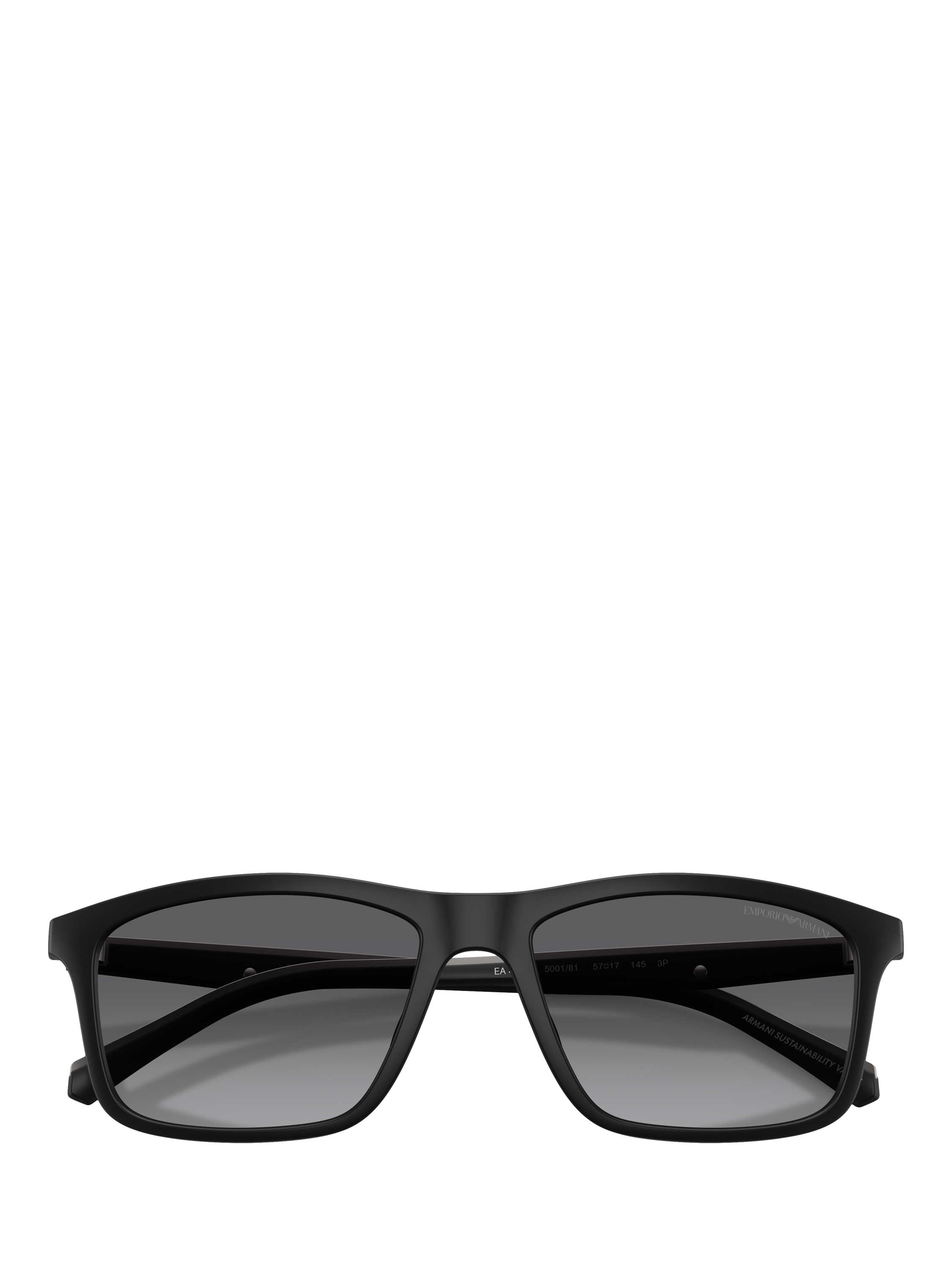 Product image 5 of 5, which shows Emporio Armani EA4257 Men's Rectangular Sunglasses, Matte Black/Grey Gradient