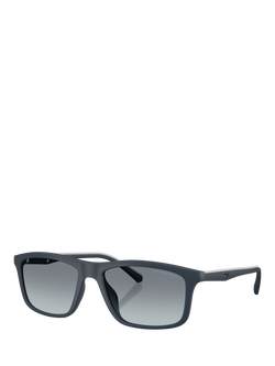 Emporio Armani EA4257 Men's Rectangular Sunglasses, Matte Blue/Blue Gradient, Matte Blue/Blue Gradient