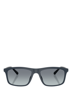 Emporio Armani EA4257 Men's Rectangular Sunglasses, Matte Blue/Blue Gradient - view 2, Matte Blue/Blue Gradient