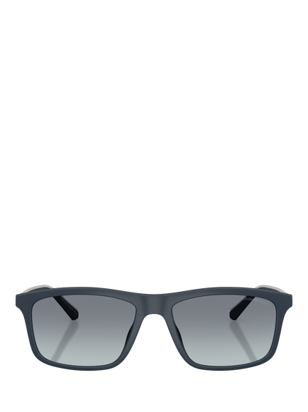 Emporio Armani EA4257 Men's Rectangular Sunglasses, Matte Blue/Blue Gradient - view 2, Matte Blue/Blue Gradient