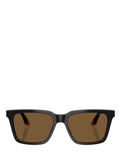 Emporio Armani EA4260 Men's Square Sunglasses, Shiny Black/Brown - view 2, Shiny Black/Brown