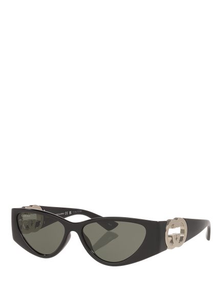 Gucci GC002604 Women's Cat Eye Sunglasses, Black
