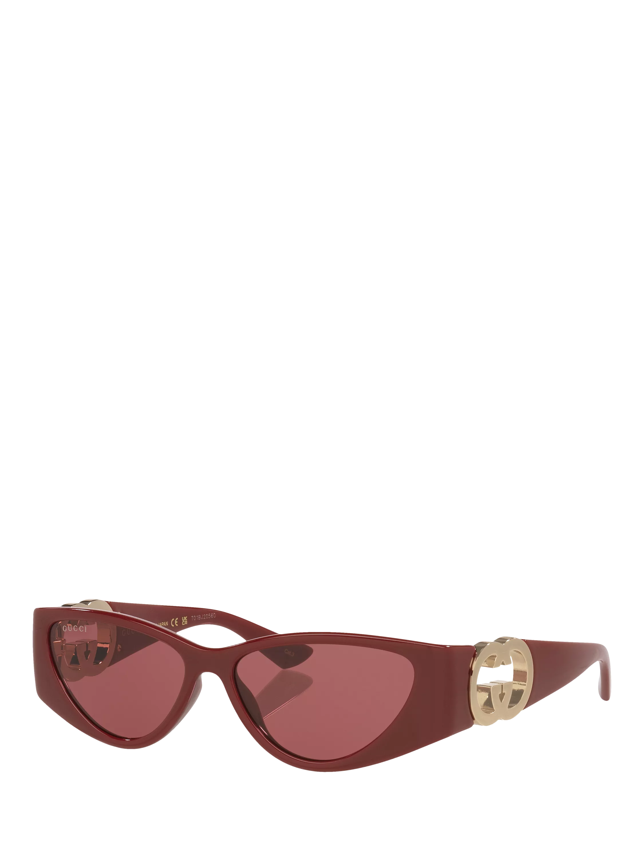 Gucci GC002604 Women's Cat Eye Sunglasses, Burgundy