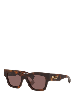 Gucci GC002607 Women's Rectangular Sunglasses, Tortoise