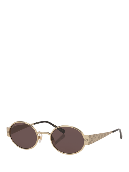 Gucci GC002617 Men's Round Sunglasses, Gold, Gold