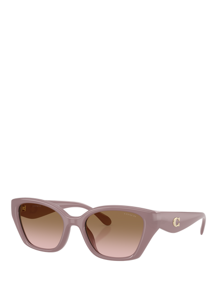 Coach HC8434 Women's Irregular Sunglasses, Milky Putty/Brown Gradient, Milky Putty/Brown Gradient