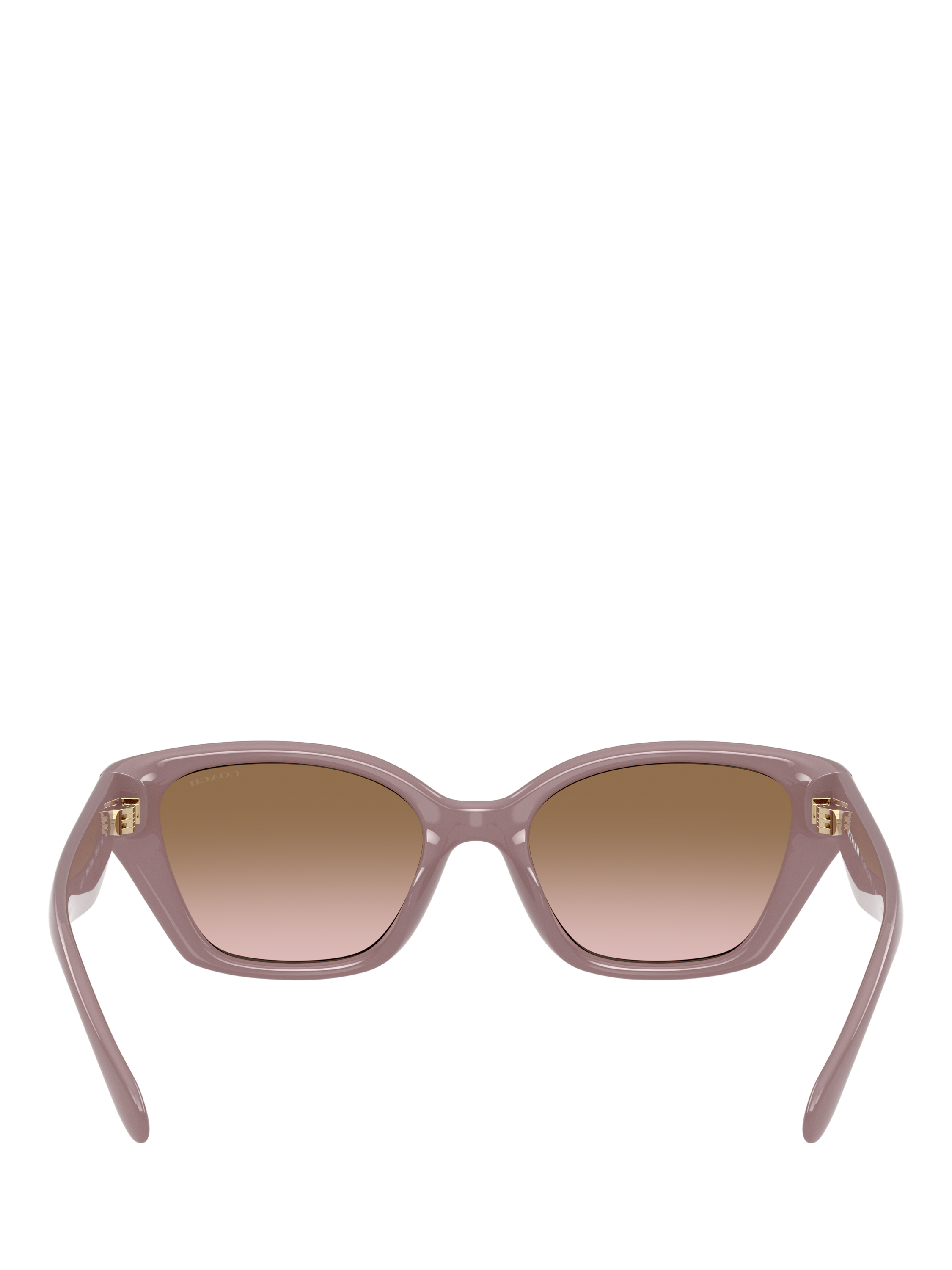 Product image 2 of 3, which shows Coach HC8434 Women's Irregular Sunglasses, Milky Putty/Brown Gradient