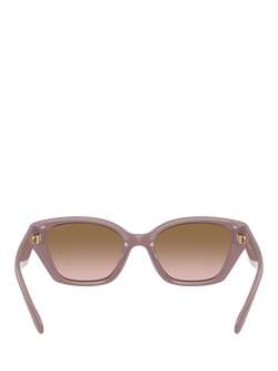 Coach HC8434 Women's Irregular Sunglasses, Milky Putty/Brown Gradient - view 2, Milky Putty/Brown Gradient