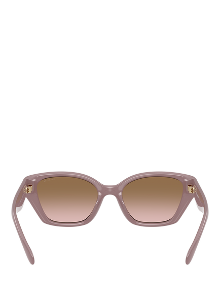 Coach HC8434 Women's Irregular Sunglasses, Milky Putty/Brown Gradient - view 2, Milky Putty/Brown Gradient