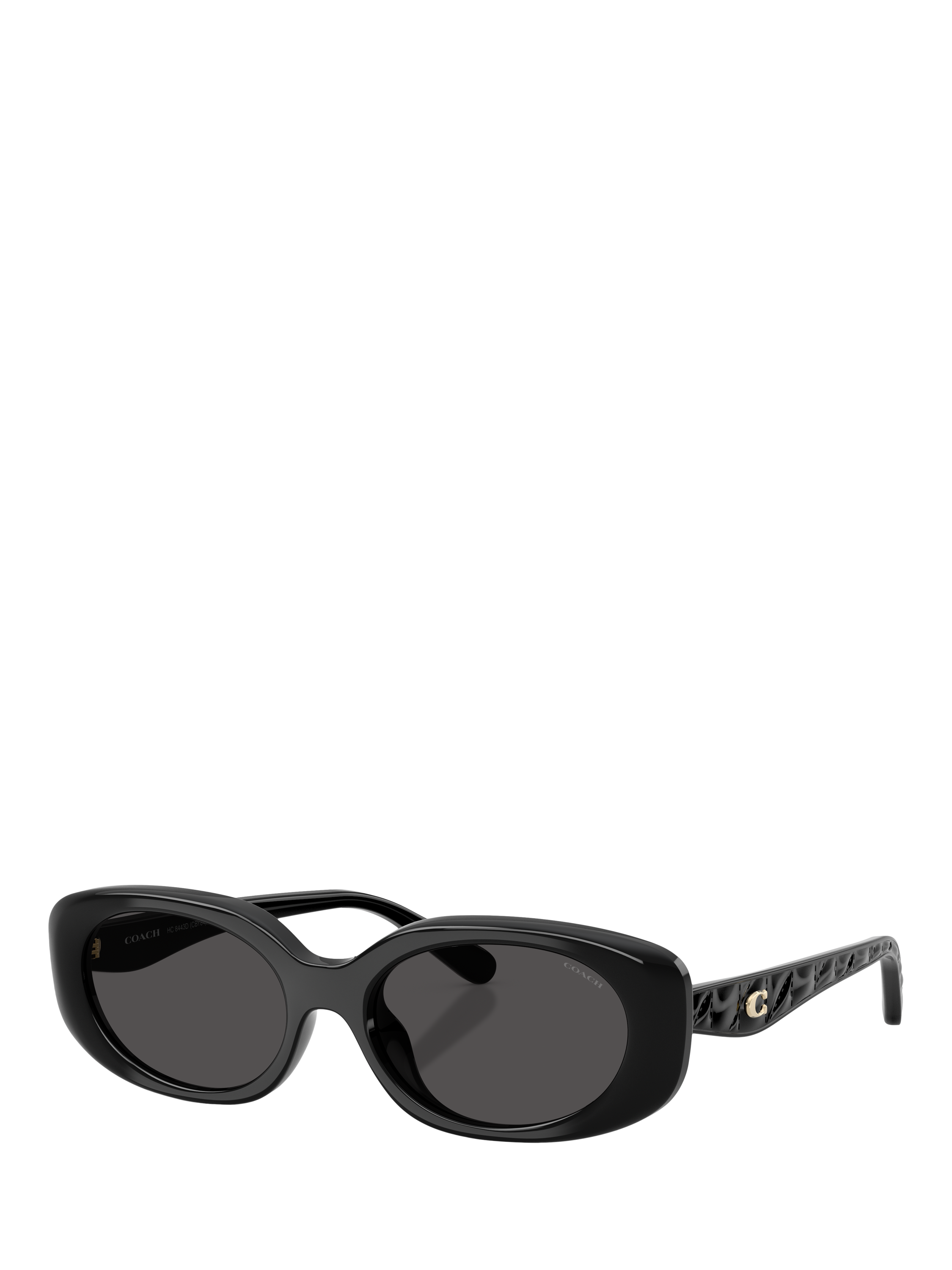 Product image 1 of 5, which shows Coach HC8443 Women's Oval Sunglasses, Black/Grey