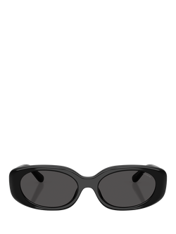 Coach HC8443 Women's Oval Sunglasses, Black/Grey - view 2, Black/Grey